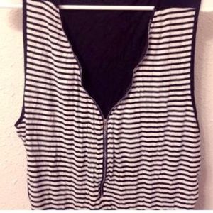 Long Zipper Striped Tank